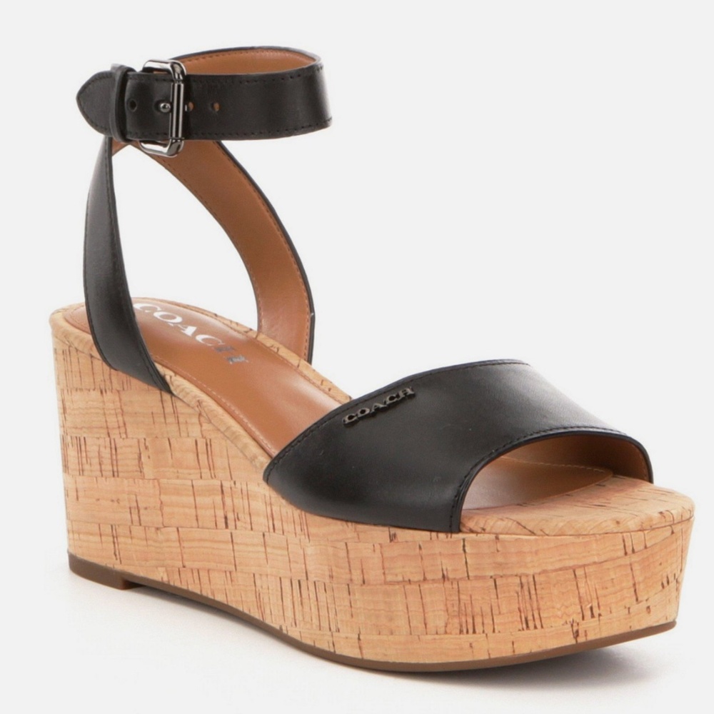 NWOT Coach Becka Black Platform Sandal (Size 7.5)